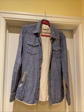 Scotch & Soda Western Shirt Jacket Blue Chambray Cowboy  L